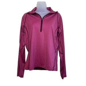 Columbia Titanium Womens Pullover Plum Omni-Shade 1/4 Zip Long Sleeve Size M